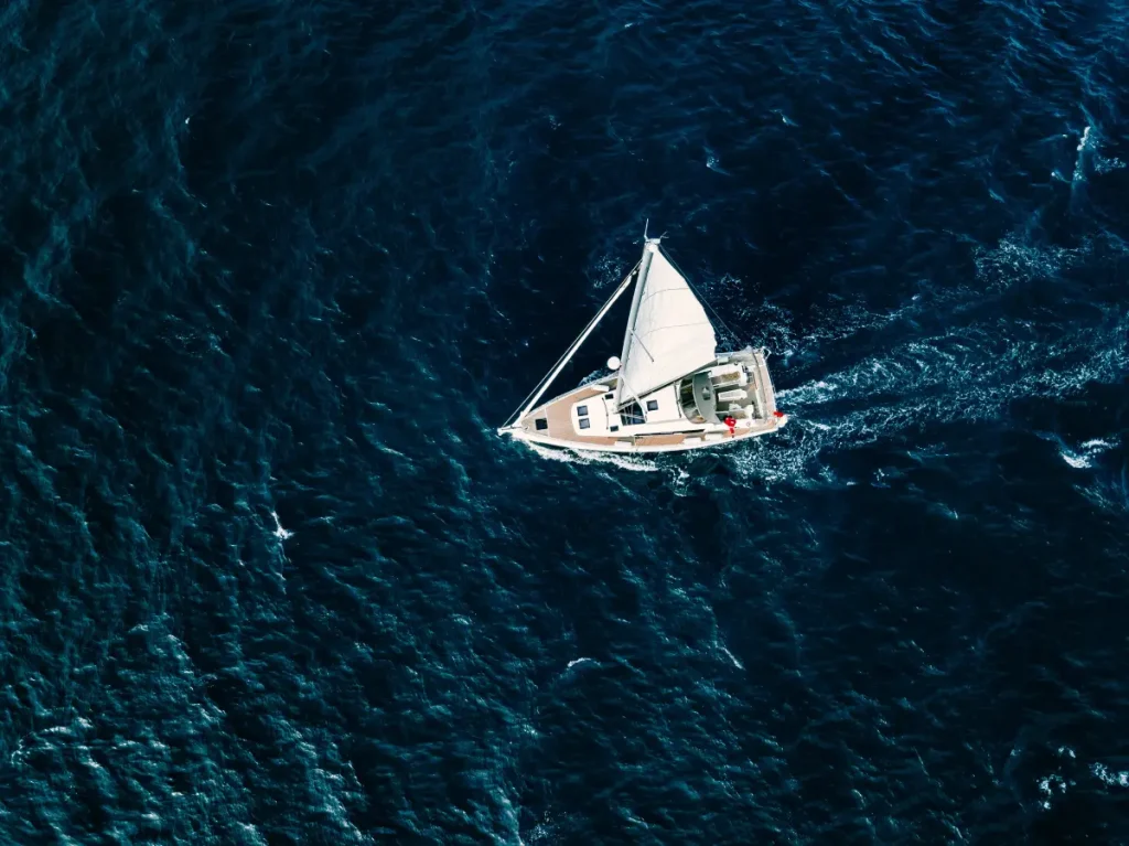 aerial view of sailing ship yachts with white sail 2025 03 18 15 26 38 utc